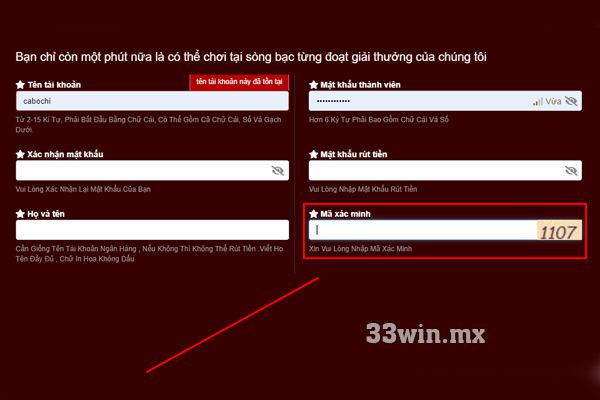 Cần xác nhận danh tính cá nhân khi đăng ký tài khoản tại 33win mx