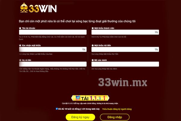 Hướng dẫn đăng ký 33win mx trên máy tính chỉ gồm 3 bước đơn giản