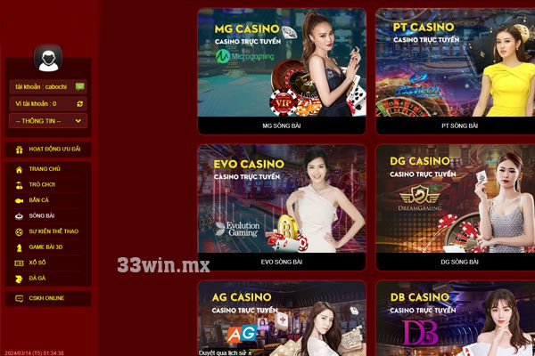 Hướng dẫn chơi casino online 33win đơn giản