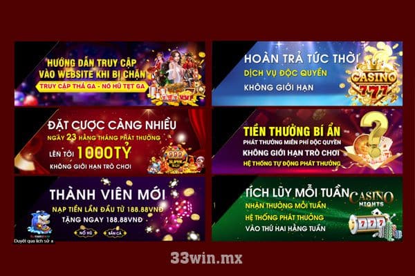 Khuyến mãi 33win khi anh em tham gia tại các sảnh cược online